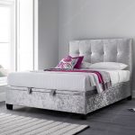 Walkworth Ottoman Bed, Silver Crushed Velvet